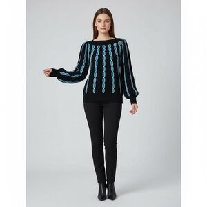 Vintage Fornarina Y2K Chain Motif Knit Sweater Italian Designer. Size S